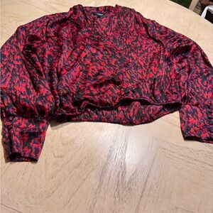 Express Red and Black Blouse